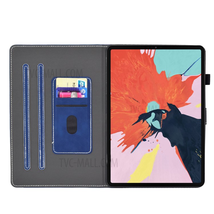 Imprint Elephant Leather Stylish Tablet Protection Case for iPad Air (2020) - Blue-9