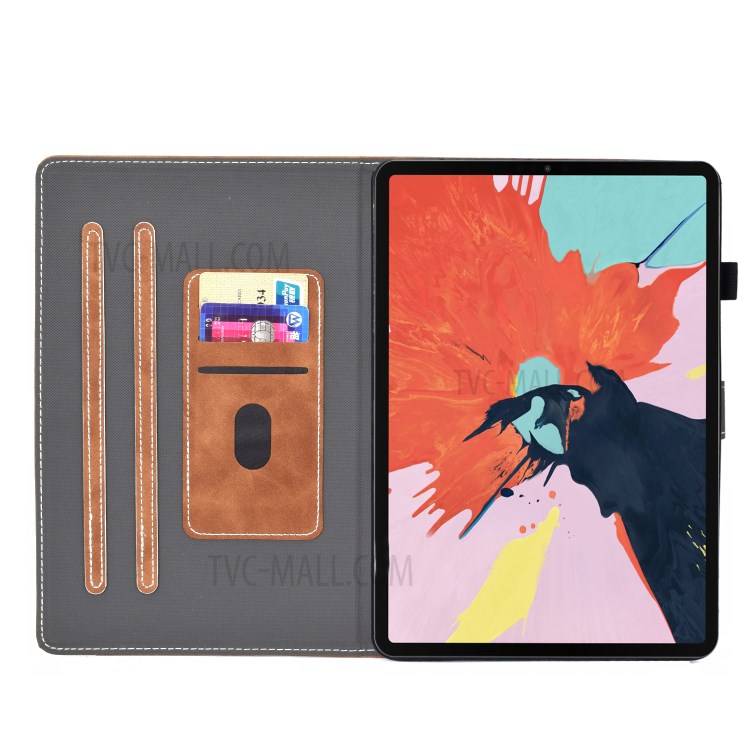Imprint Elephant Leather Stylish Tablet Protection Case for iPad Air (2020) - Brown-9
