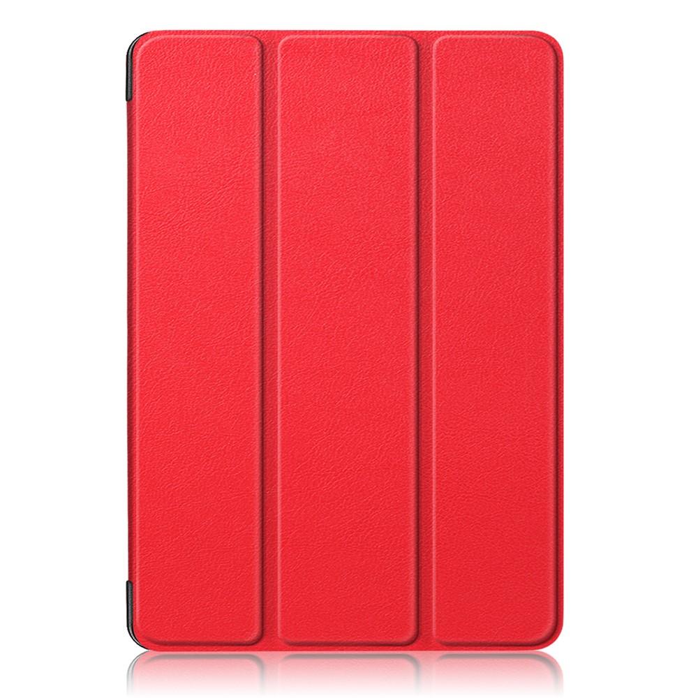 Litch Skin PU Leather Tri-fold Stand Smart Tablet Case for iPad Air (2020) - Red-10