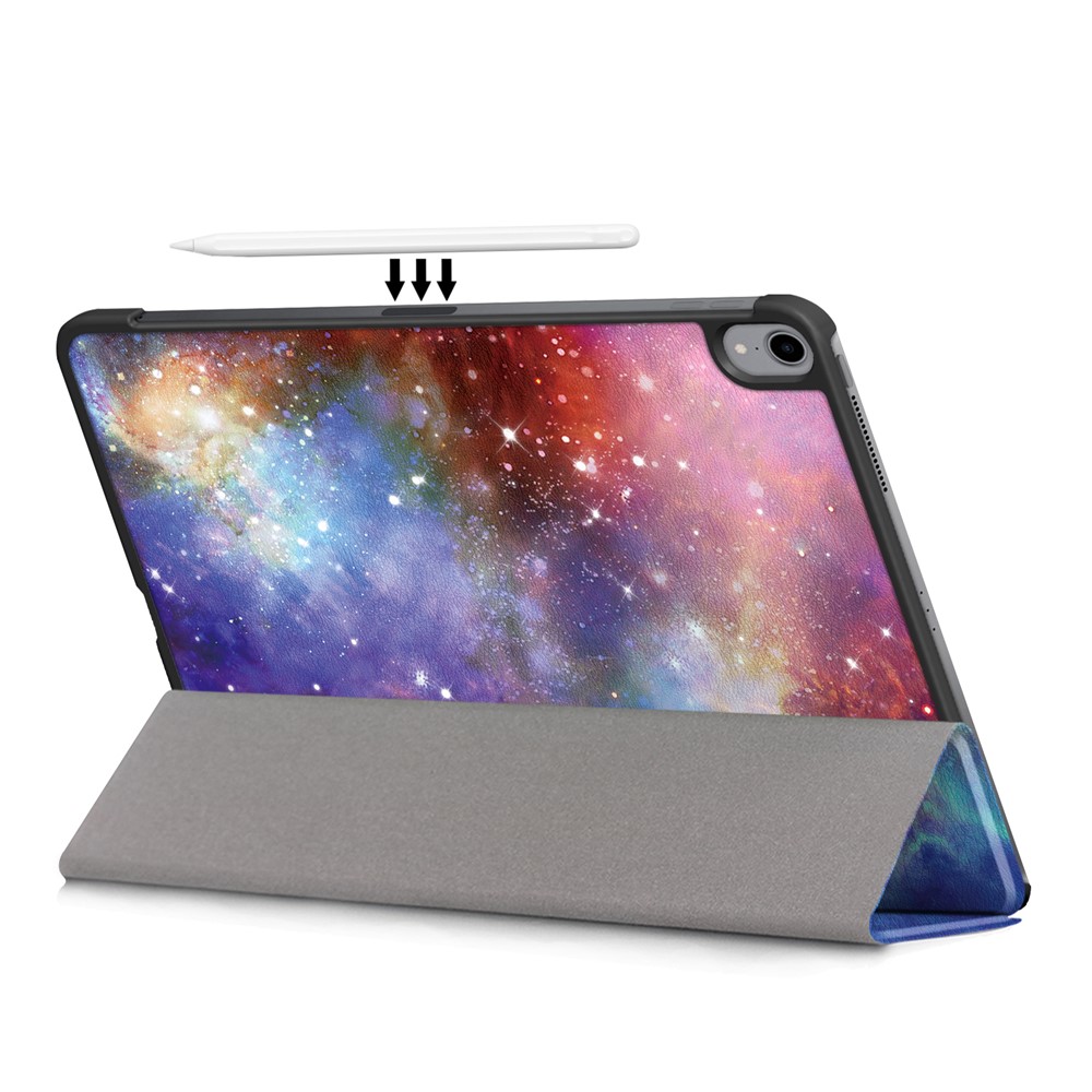 Printing Skin Tri-fold Stand Auto Wake/Sleep Leather Tablet Shell for iPad Air (2020) - Starry Sky-10