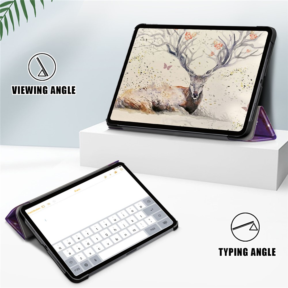 Printing Skin Tri-fold Stand Auto Wake/Sleep Leather Tablet Shell for iPad Air (2020) - Starry Sky-4
