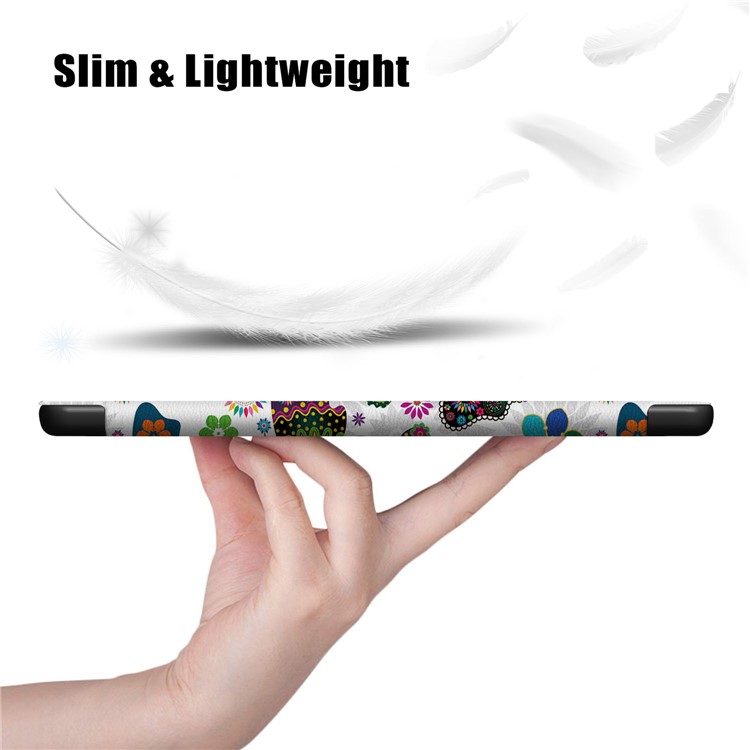 Printing Skin Tri-fold Stand Auto Wake/Sleep Leather Tablet Shell for iPad Air (2020) - Butterfly and Flower-6