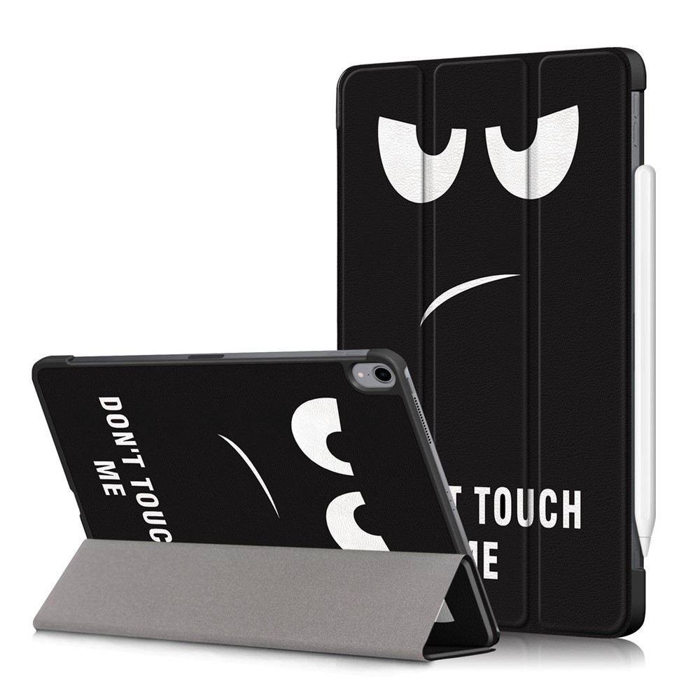 Printing Skin Tri-fold Stand Auto Wake/Sleep Leather Tablet Shell for iPad Air (2020) - Don't Touch Me-1