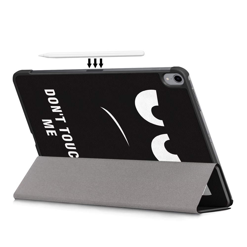 Printing Skin Tri-fold Stand Auto Wake/Sleep Leather Tablet Shell for iPad Air (2020) - Don't Touch Me-10