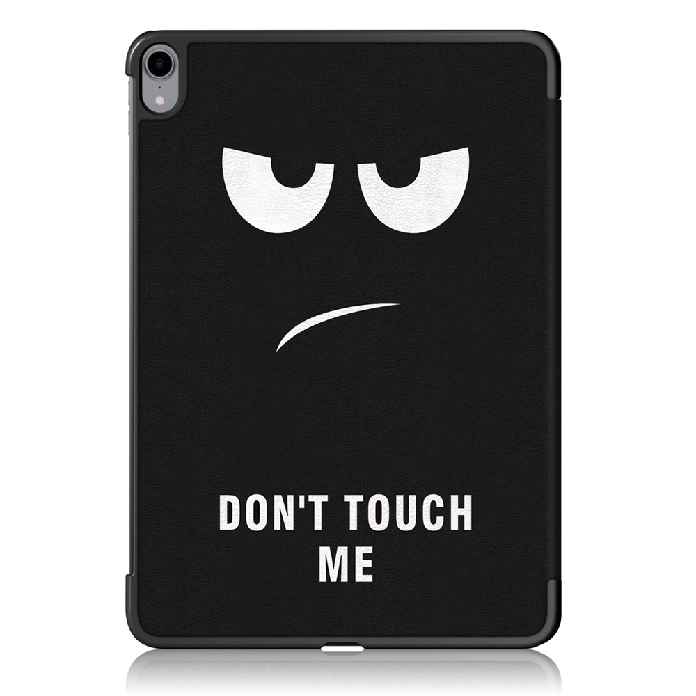 Printing Skin Tri-fold Stand Auto Wake/Sleep Leather Tablet Shell for iPad Air (2020) - Don't Touch Me-3