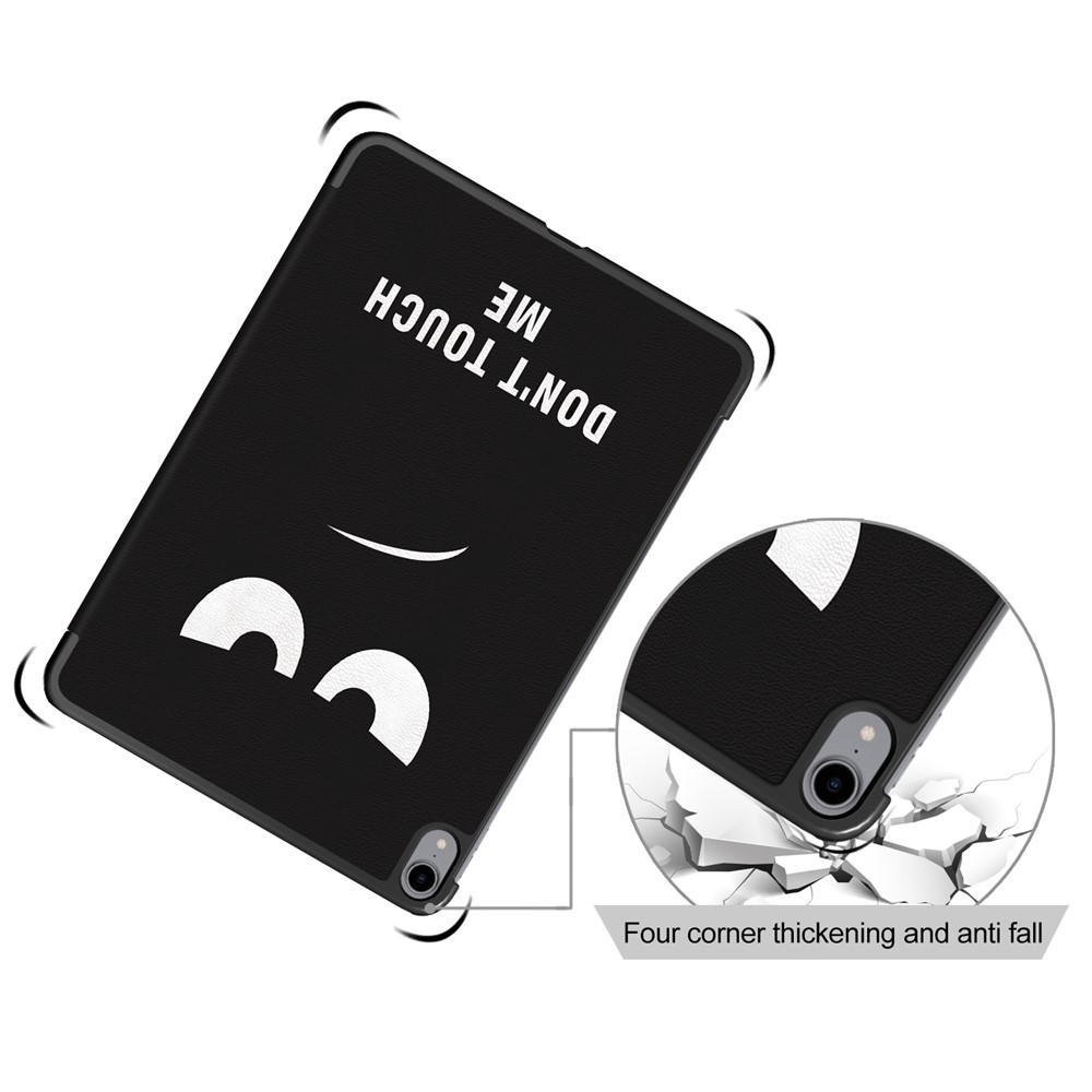 Printing Skin Tri-fold Stand Auto Wake/Sleep Leather Tablet Shell for iPad Air (2020) - Don't Touch Me-9