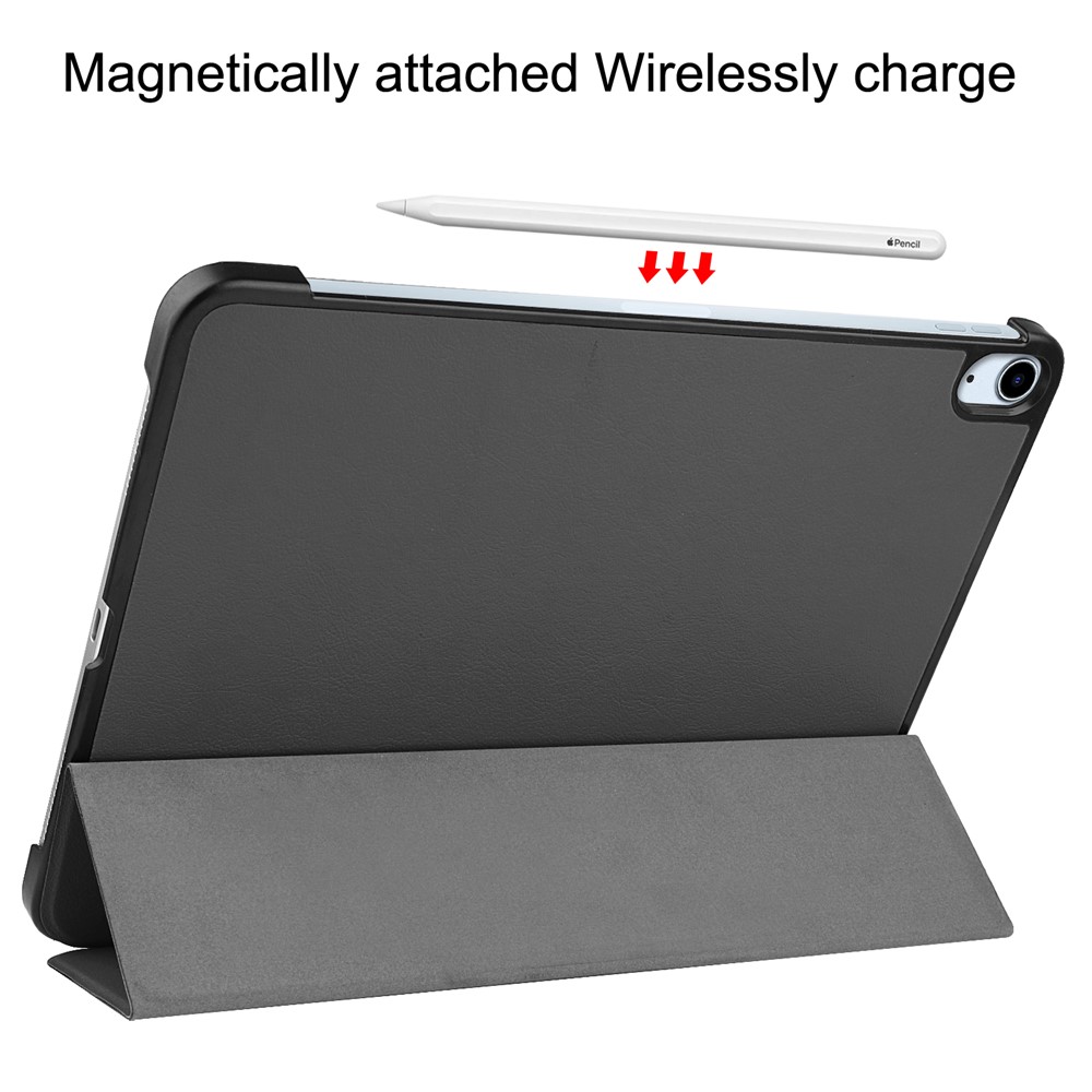 Litch Skin PU Leather Tri-fold Stand Wake/Sleep Tablet Case for iPad Air (2020) - Grey-7