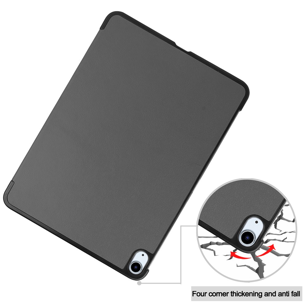 Litch Skin PU Leather Tri-fold Stand Wake/Sleep Tablet Case for iPad Air (2020) - Grey-8