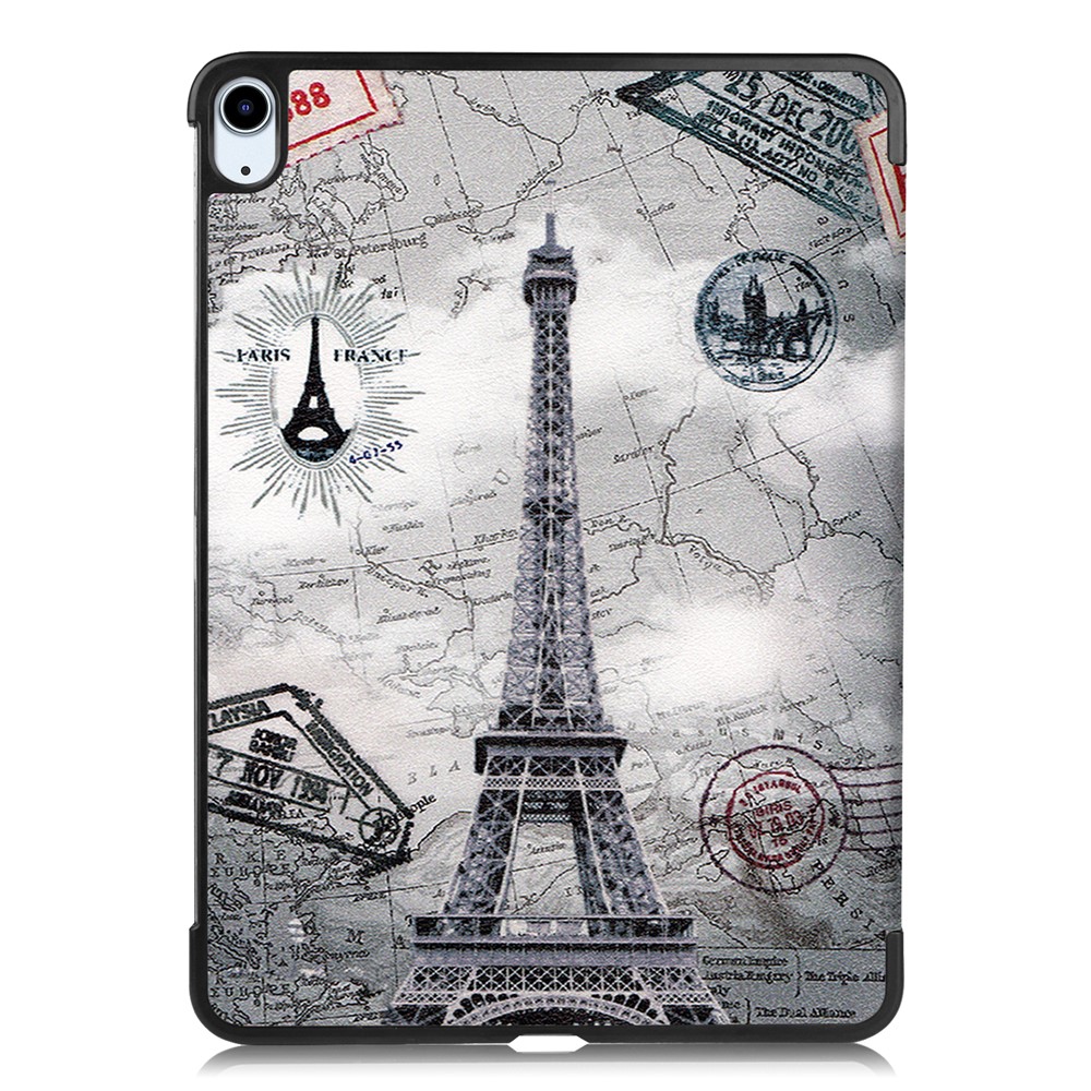 Printing Skin PU Leather Tri-fold Tablet Shell for iPad 10.8-inch (2020) - Eiffel Tower-3