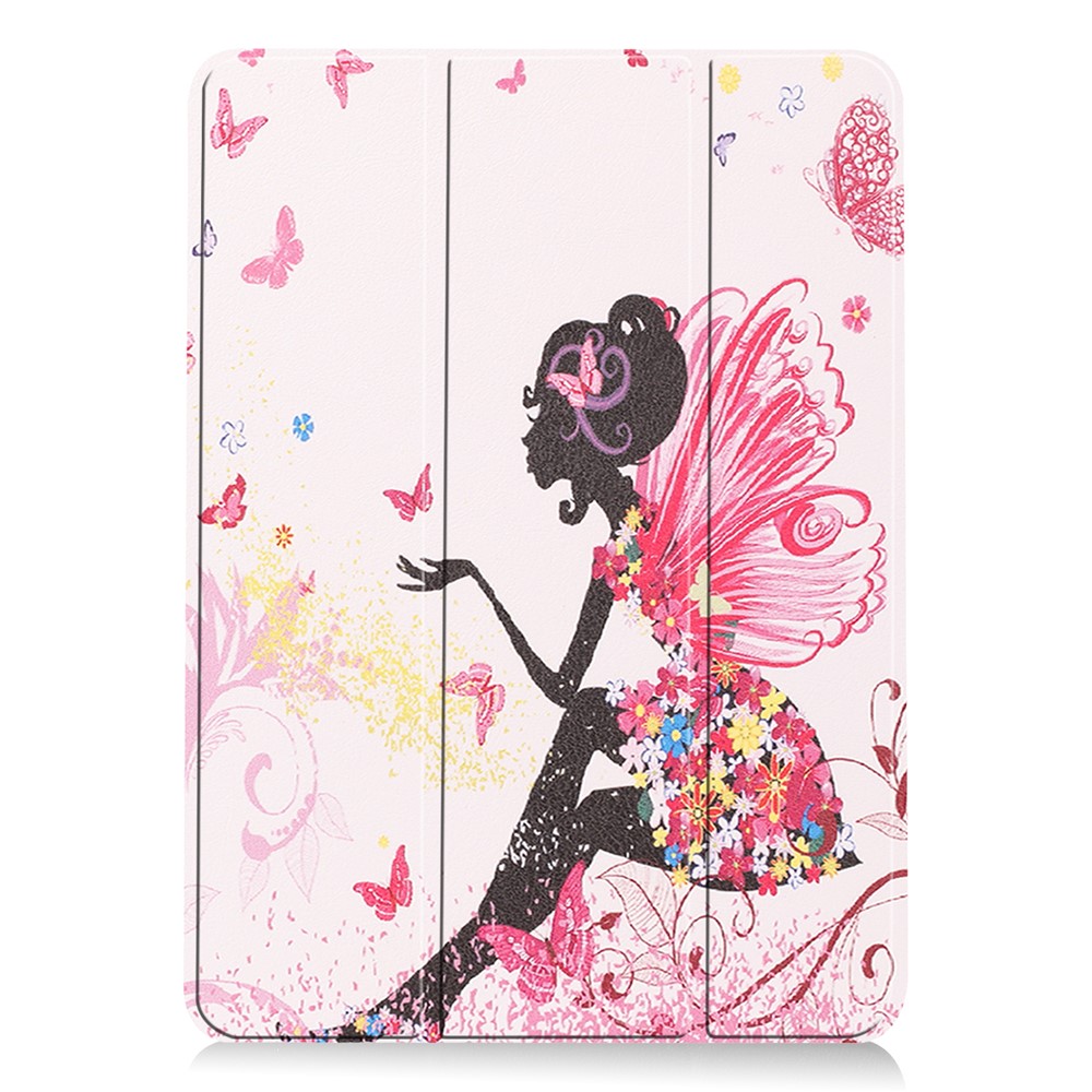 Printing Skin PU Leather Tri-fold Tablet Shell for iPad Air (2020) - Beautiful Girl-2