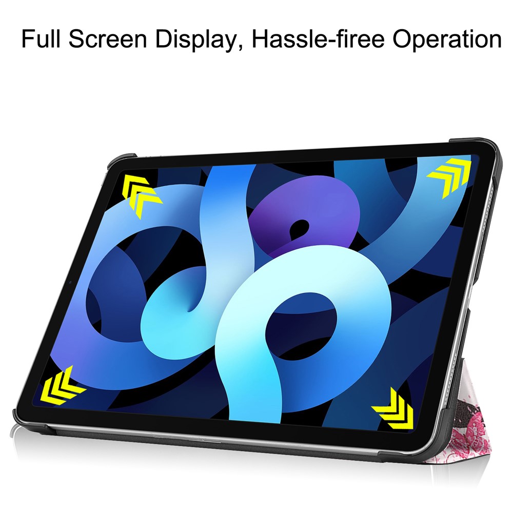 Printing Skin PU Leather Tri-fold Tablet Shell for iPad Air (2020) - Beautiful Girl-5