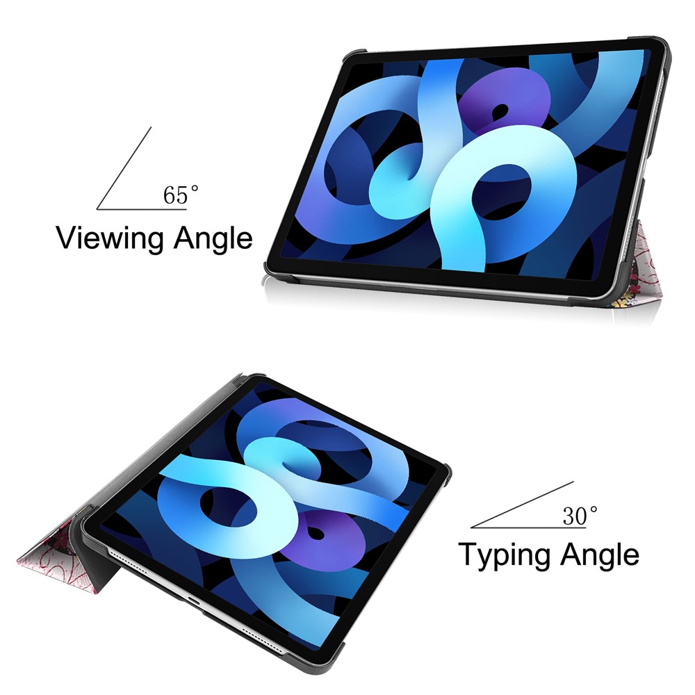 Printing Skin PU Leather Tri-fold Tablet Shell for iPad Air (2020) - Beautiful Girl-6
