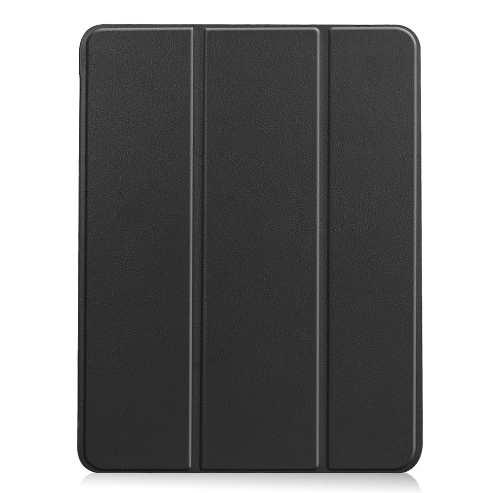 Litch Skin PU Leather Tri-fold Stand Tablet Cover Smart Case with Pen Slot for Apple iPad Air (2020) - Black-2