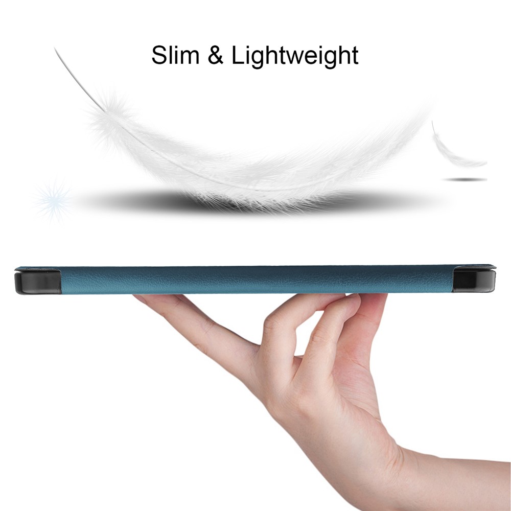 PU Pelle Litch Ripiegabile Copertura Del Basamento Tavoletta Con Fessura Penna Per Aria Ipad (2020) - Verde Nerastro-8