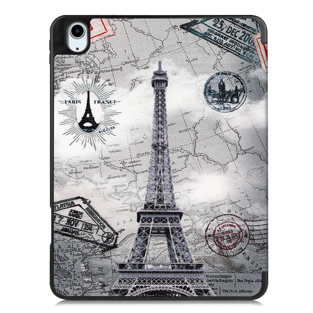 Pattern Printing PU Leather Tri-fold Stand Tablet Case for iPad 10.8-inch (2020) - Eiffel Tower-3