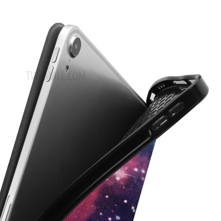 Шаблон Печати ПУ Кожа Три Раза Стенда Таблетка Корпус С Ручкой Слотом Для IPAD Воздуха (2020) - Космическое Пространство-9