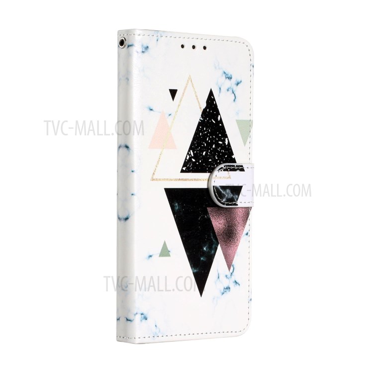 New Pattern Printing Leather Wallet Stand Phone Cover for iPhone 12 mini - Triangle Pattern-3