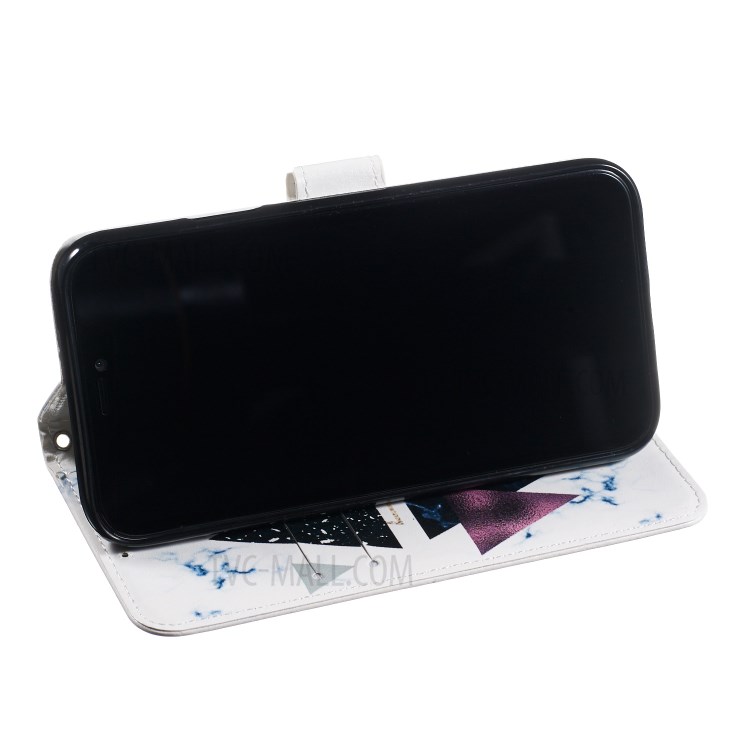 New Pattern Printing Leather Wallet Stand Phone Cover for iPhone 12 mini - Triangle Pattern-7