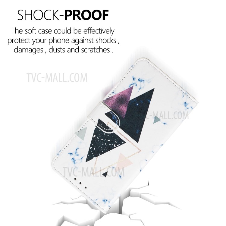 New Pattern Printing Leather Wallet Stand Phone Cover for iPhone 12 mini - Triangle Pattern-9