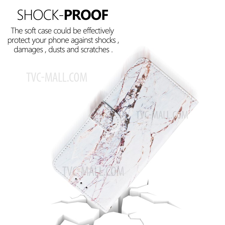 New Pattern Printing Leather Wallet Stand Phone Cover for iPhone 12 mini - Brown Marble Grain-10