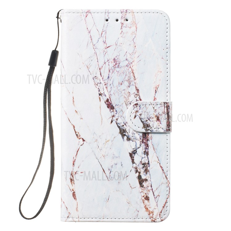 New Pattern Printing Leather Wallet Stand Phone Cover for iPhone 12 mini - Brown Marble Grain-6