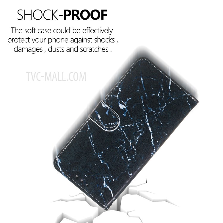 New Pattern Printing Leather Wallet Stand Phone Cover for iPhone 12 mini - Black Marble Grain-10