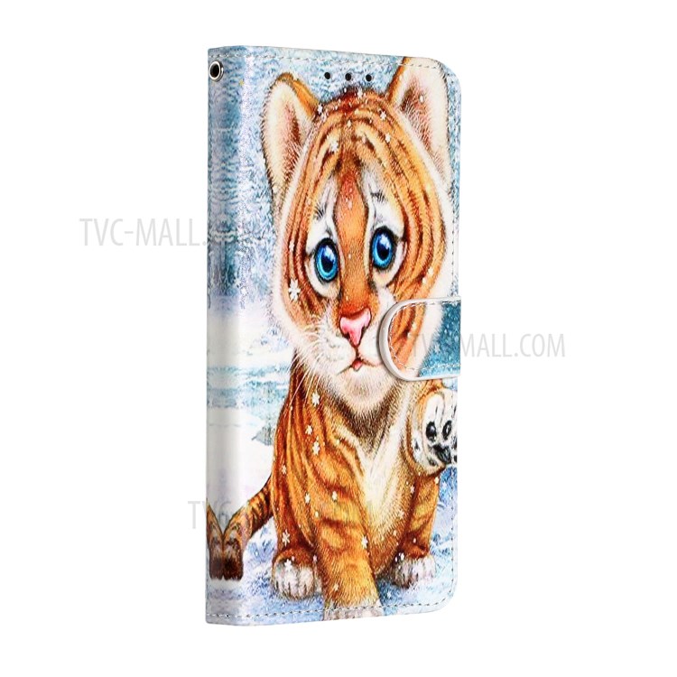 New Pattern Printing Leather Wallet Stand Phone Cover for iPhone 12 Pro/12 - Little Tiger-3