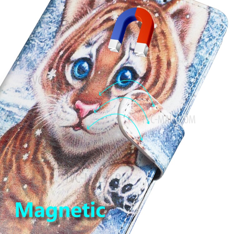 New Pattern Printing Leather Wallet Stand Phone Cover for iPhone 12 Pro/12 - Little Tiger-8