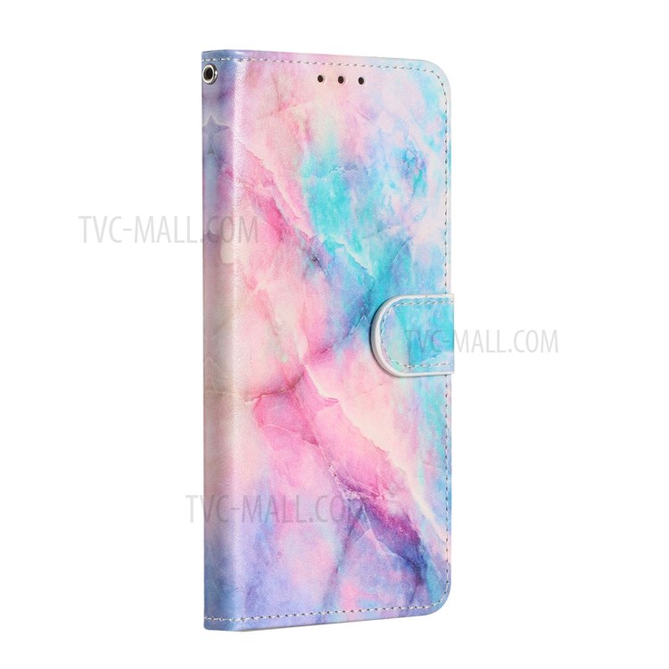 New Pattern Printing Leather Wallet Stand Phone Cover for iPhone 12 Pro/12 - Color Marble Grain-3
