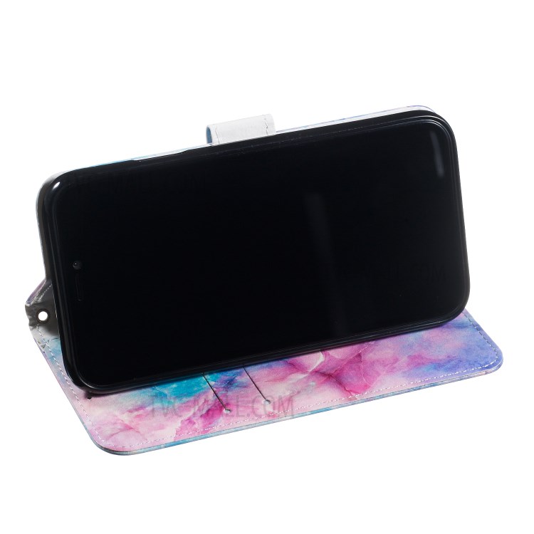 New Pattern Printing Leather Wallet Stand Phone Cover for iPhone 12 Pro/12 - Color Marble Grain-7