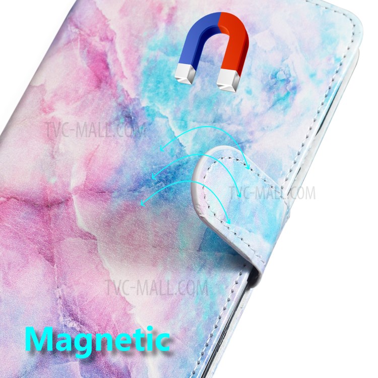 New Pattern Printing Leather Wallet Stand Phone Cover for iPhone 12 Pro/12 - Color Marble Grain-8