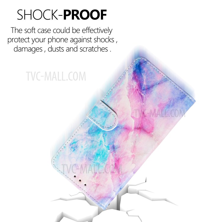 New Pattern Printing Leather Wallet Stand Phone Cover for iPhone 12 Pro/12 - Color Marble Grain-9