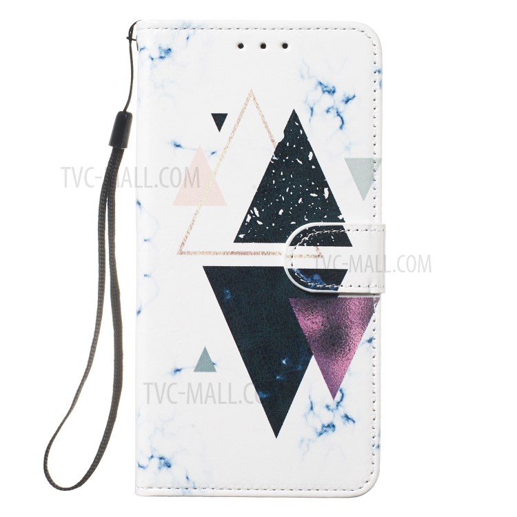 New Pattern Printing Leather Protector Wallet Stand Phone Case for iPhone 12 Pro Max 6.7 inch - Triangle Pattern-5