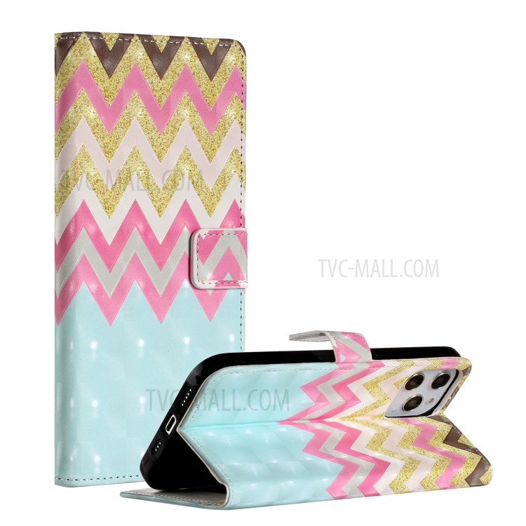 Light Spot Decor Patterned Leather Wallet Stylish Case for iPhone 12 Pro/12 - Twill-1