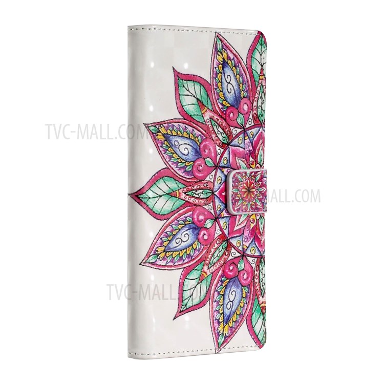 Light Spot Decor Patterned Leather Wallet Stylish Case for iPhone 12 Pro/12 - Colorful Flower-3