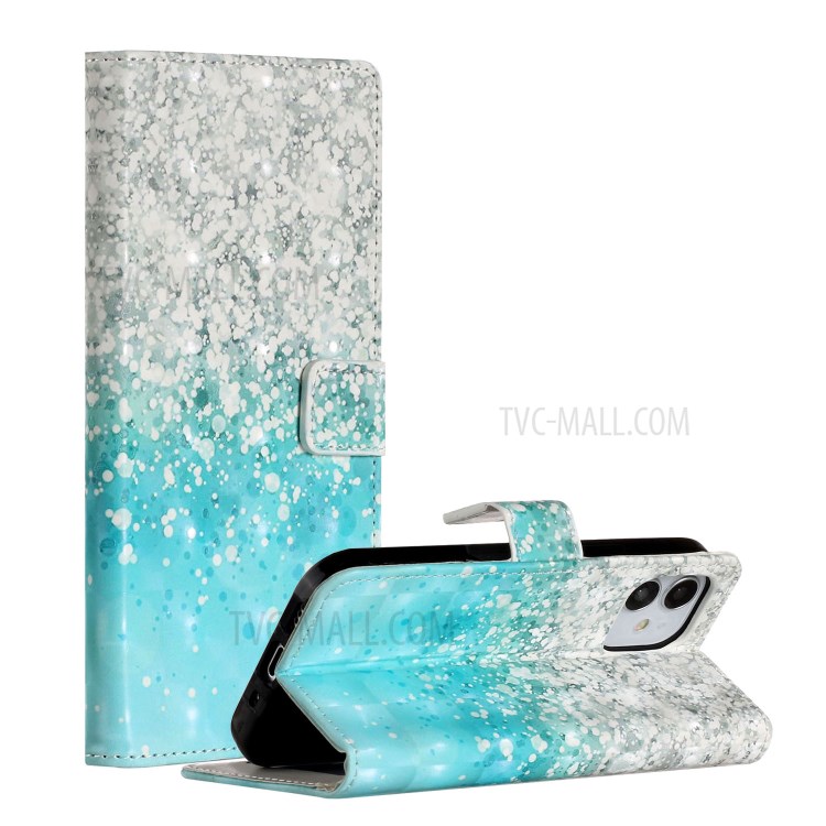 Light Spot Decor Patterned Phone Cover Leather Wallet Case for iPhone 12 mini - Dot-1