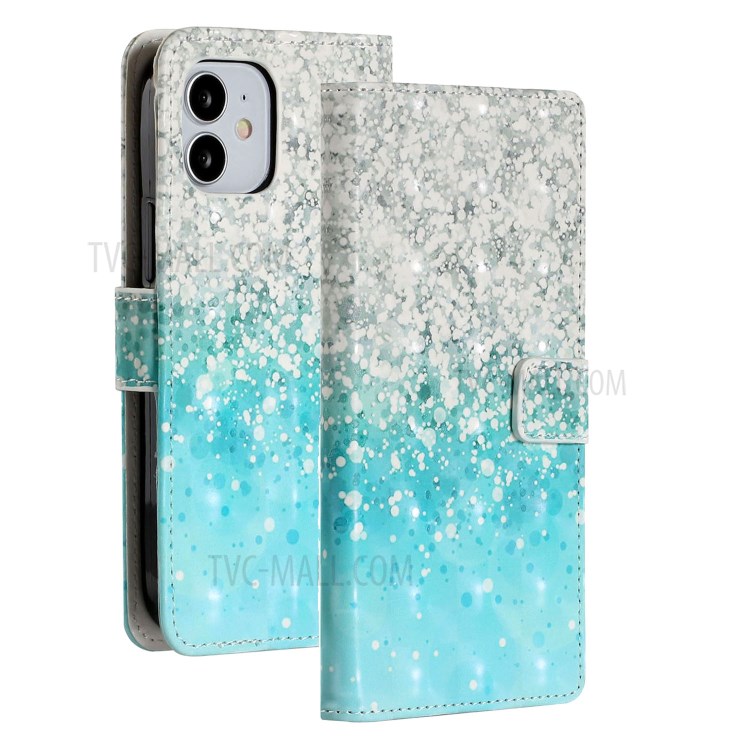 Light Spot Decor Patterned Phone Cover Leather Wallet Case for iPhone 12 mini - Dot-2