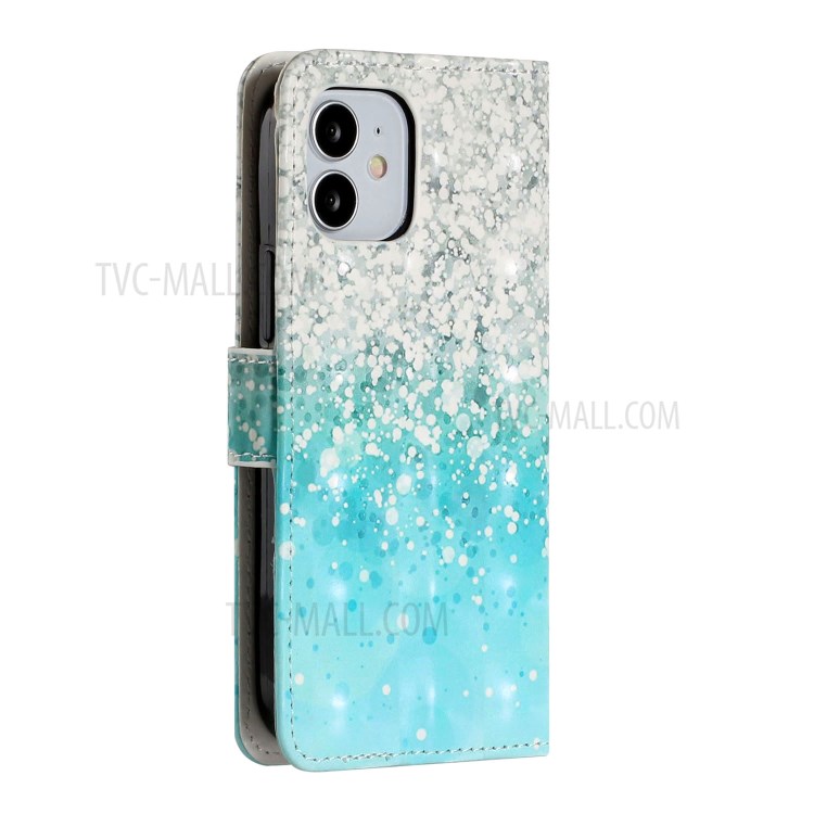Light Spot Decor Patterned Phone Cover Leather Wallet Case for iPhone 12 mini - Dot-4