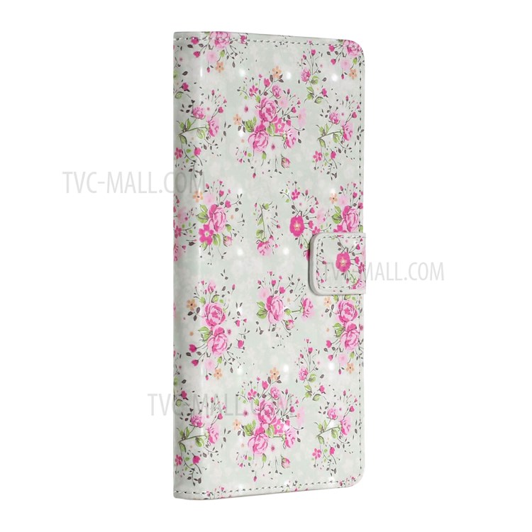 Light Spot Decor Patterned Phone Cover Leather Wallet Case for iPhone 12 mini - Vivid Flowers-3