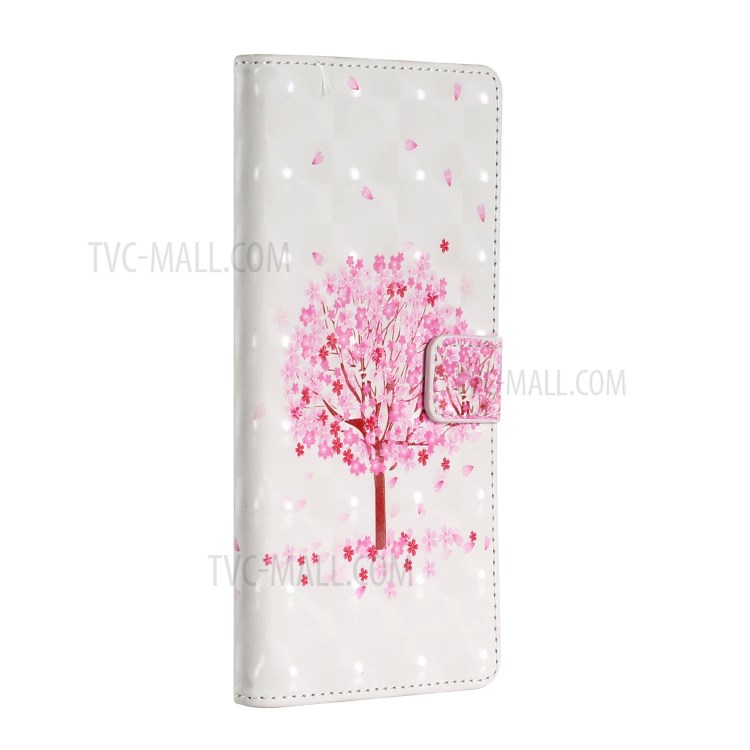 Light Spot Decor Patterned Phone Cover Leather Wallet Case for iPhone 12 mini - Flowered Tree-3