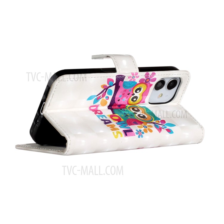 Light Spot Decor Patterned Phone Cover Wallet Leather Case for iPhone 12 Pro Max 6.7 inch - Owls-5