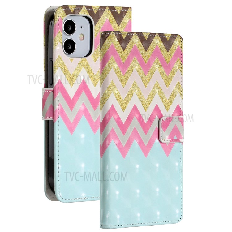 Light Spot Decor Patterned Phone Cover Wallet Leather Case for iPhone 12 Pro Max 6.7 inch - Twill-2