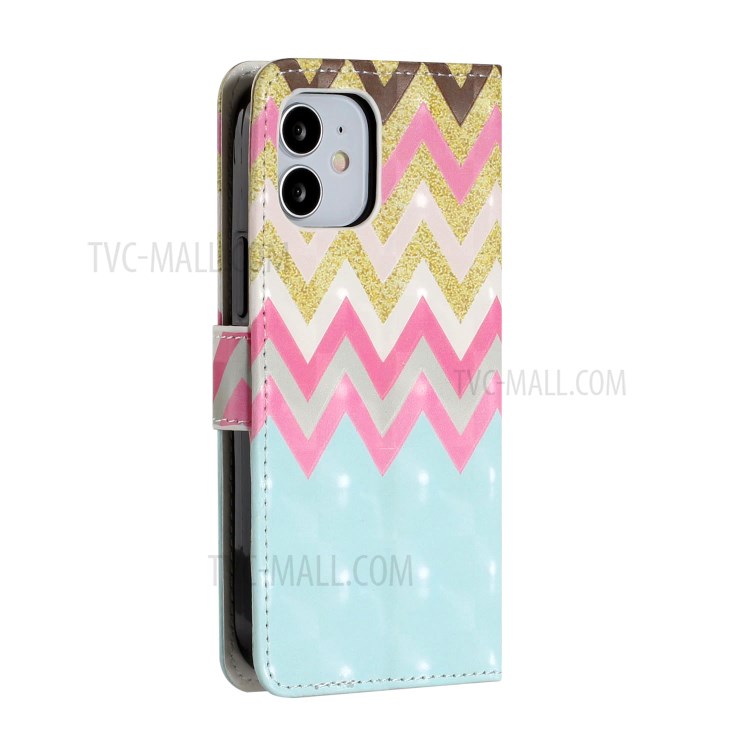 Light Spot Decor Patterned Phone Cover Wallet Leather Case for iPhone 12 Pro Max 6.7 inch - Twill-4