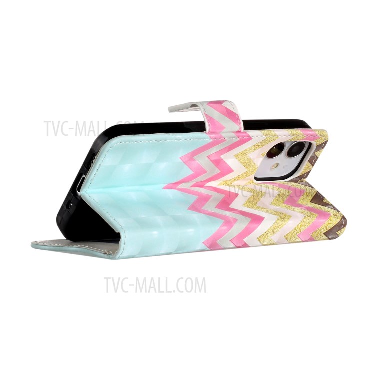 Light Spot Decor Patterned Phone Cover Wallet Leather Case for iPhone 12 Pro Max 6.7 inch - Twill-5