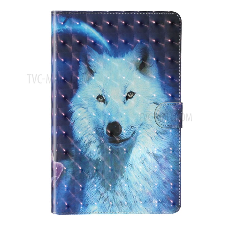 Light Spot Decor Pattern Printing Smart Leather Stand Protective Case for iPad 10.2 (2019) - White Wolf-3