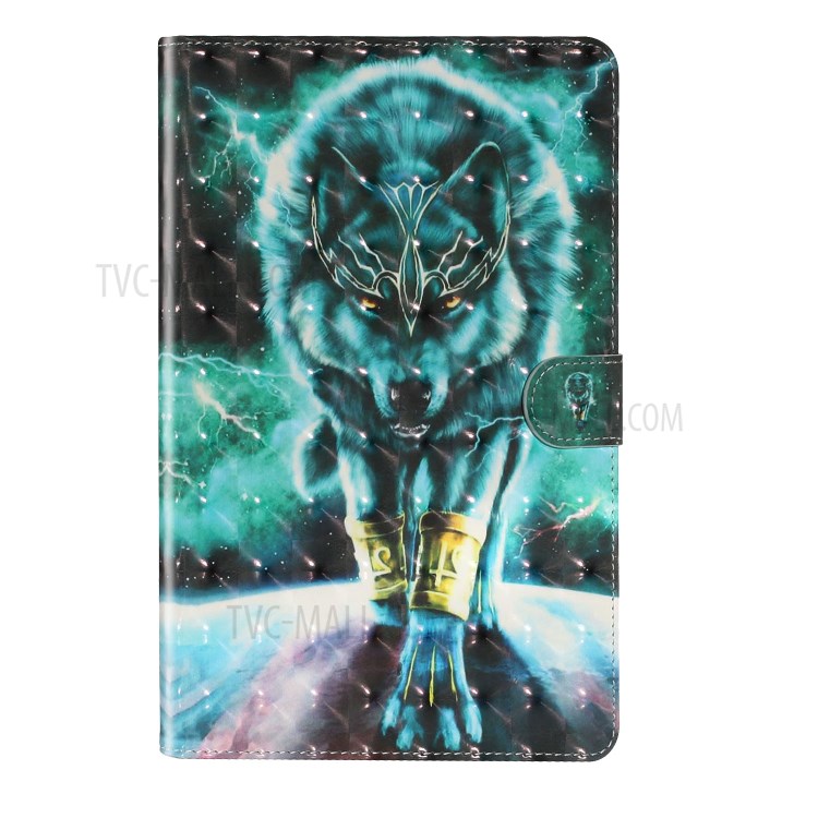 Light Spot Decor Pattern Printing Smart Leather Stand Protective Case for iPad 10.2 (2019) - Wolf-3