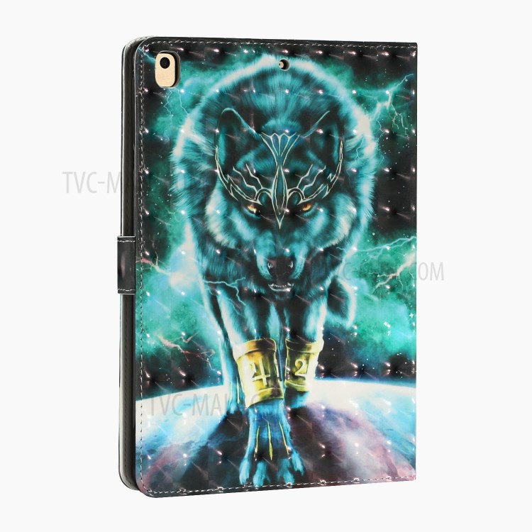 Light Spot Decor Pattern Printing Smart Leather Stand Protective Case for iPad 10.2 (2019) - Wolf-5