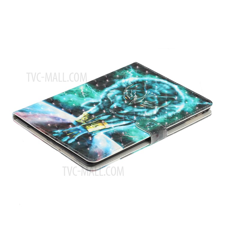 Light Spot Decor Pattern Printing Smart Leather Stand Protective Case for iPad 10.2 (2019) - Wolf-7