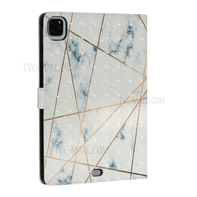 Light Spot Decor Pattern Printing Smart Leather Stand Protective Cover for iPad Pro 11-inch (2020)/(2018) - Marble Grain and Line-5