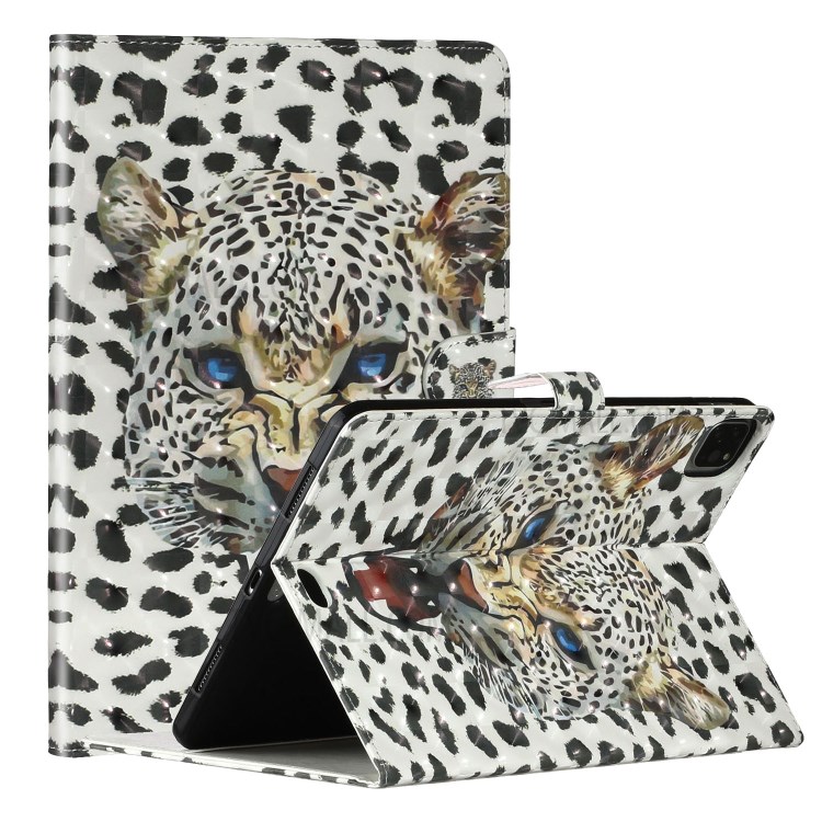 Light Spot Decor Pattern Printing Smart Leather Stand Protective Cover for iPad Pro 11-inch (2020)/(2018) - Tiger-1